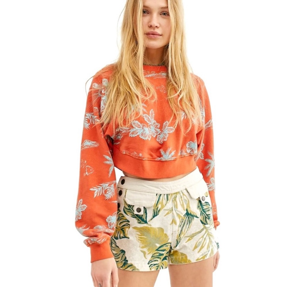Free People Palm Springs Tropical Combo Shorts 25